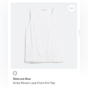 Skies Are Blue White Lace Front Knit Sleeveless Top